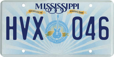 MS license plate HVX046