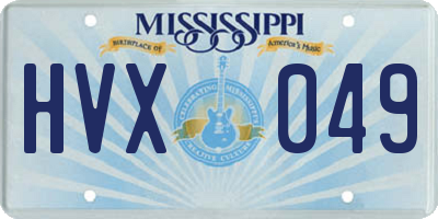 MS license plate HVX049