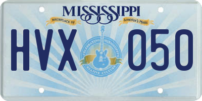 MS license plate HVX050