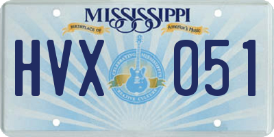 MS license plate HVX051