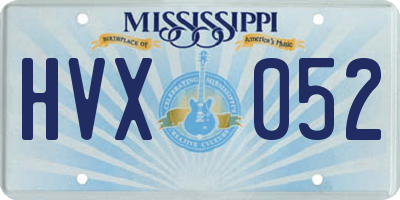 MS license plate HVX052