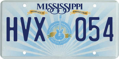 MS license plate HVX054