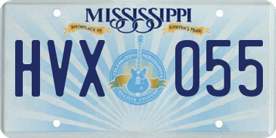 MS license plate HVX055