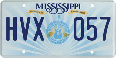 MS license plate HVX057