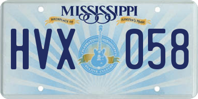 MS license plate HVX058