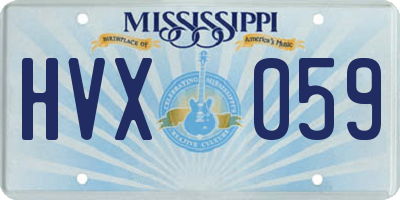 MS license plate HVX059