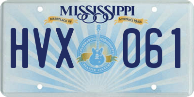 MS license plate HVX061