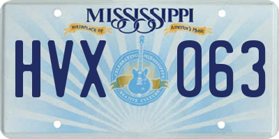 MS license plate HVX063