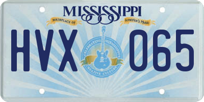 MS license plate HVX065