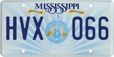 MS license plate HVX066
