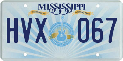 MS license plate HVX067