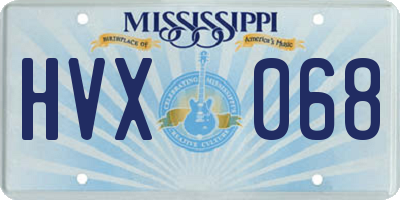MS license plate HVX068