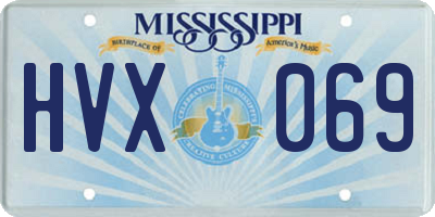 MS license plate HVX069