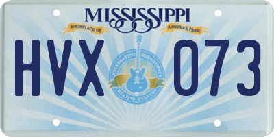 MS license plate HVX073