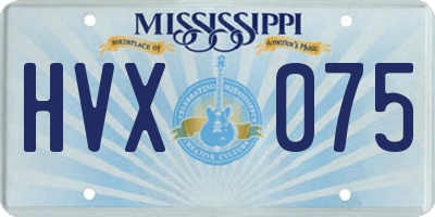 MS license plate HVX075