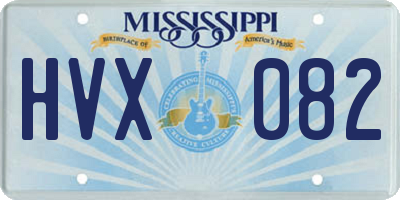 MS license plate HVX082
