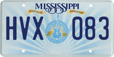 MS license plate HVX083