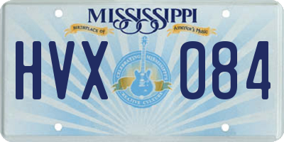 MS license plate HVX084
