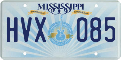 MS license plate HVX085