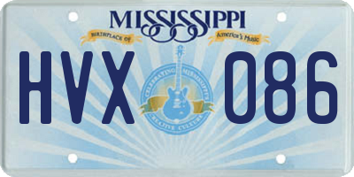 MS license plate HVX086