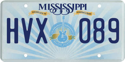 MS license plate HVX089