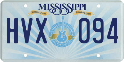 MS license plate HVX094