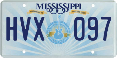 MS license plate HVX097