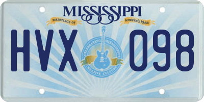 MS license plate HVX098