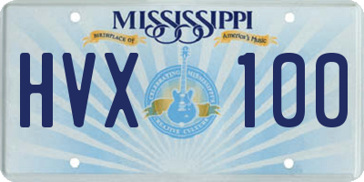 MS license plate HVX100