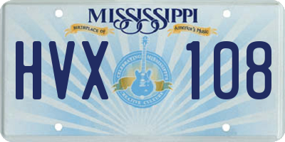 MS license plate HVX108