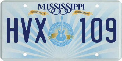 MS license plate HVX109