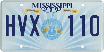 MS license plate HVX110
