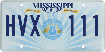 MS license plate HVX111