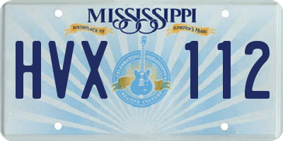 MS license plate HVX112