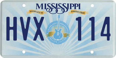MS license plate HVX114