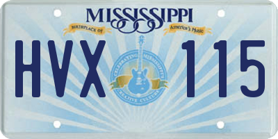 MS license plate HVX115
