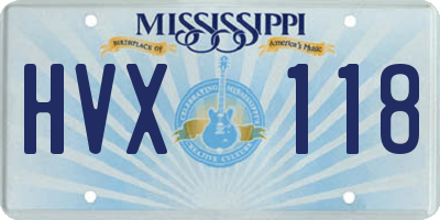 MS license plate HVX118