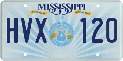 MS license plate HVX120