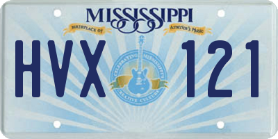 MS license plate HVX121