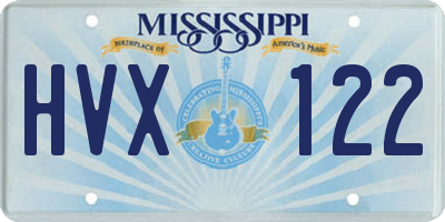 MS license plate HVX122