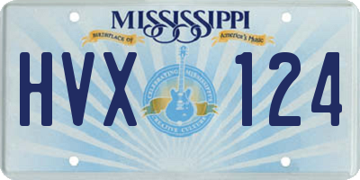 MS license plate HVX124