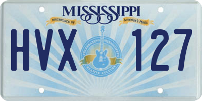 MS license plate HVX127