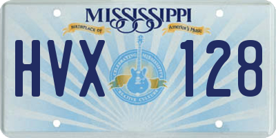 MS license plate HVX128
