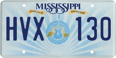 MS license plate HVX130