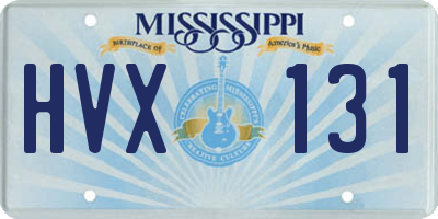 MS license plate HVX131