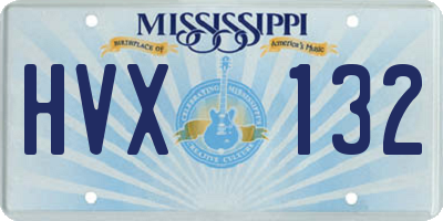 MS license plate HVX132