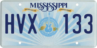MS license plate HVX133