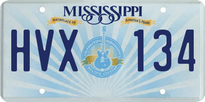 MS license plate HVX134