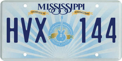 MS license plate HVX144