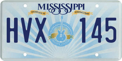MS license plate HVX145